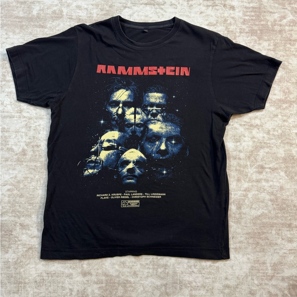 Rammstein Band T Shirt Large Black Graphic Heavy Metal Concert Tee
